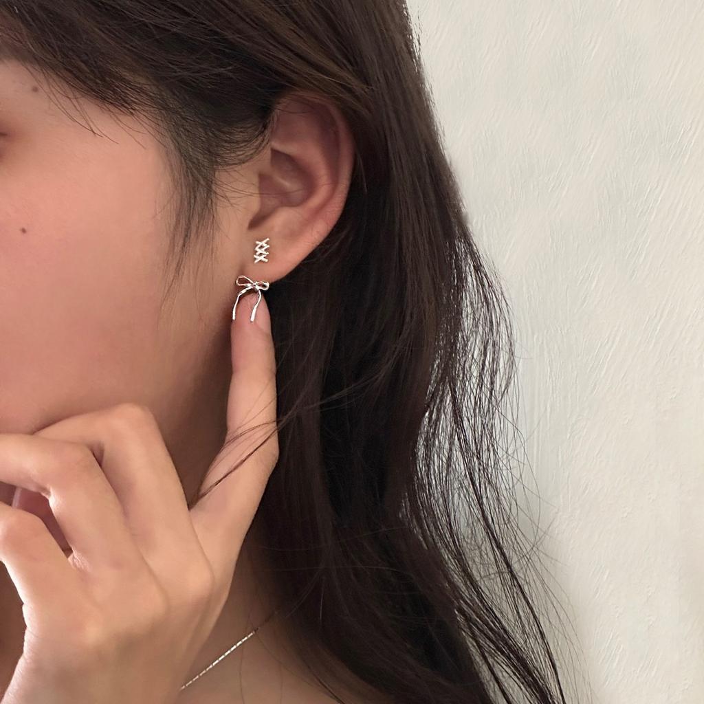 Серьги-пусеты с бантом, нишевый дизайн, высококлассные клипсы для ушей, серьги с иглой из стерлингового серебра, женские