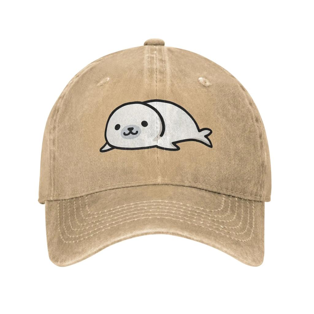 Кепка из джинсовой ткани с принтом Seal, повседневные бейсболки, регулируемая кепка, летние унисекс бейсболки