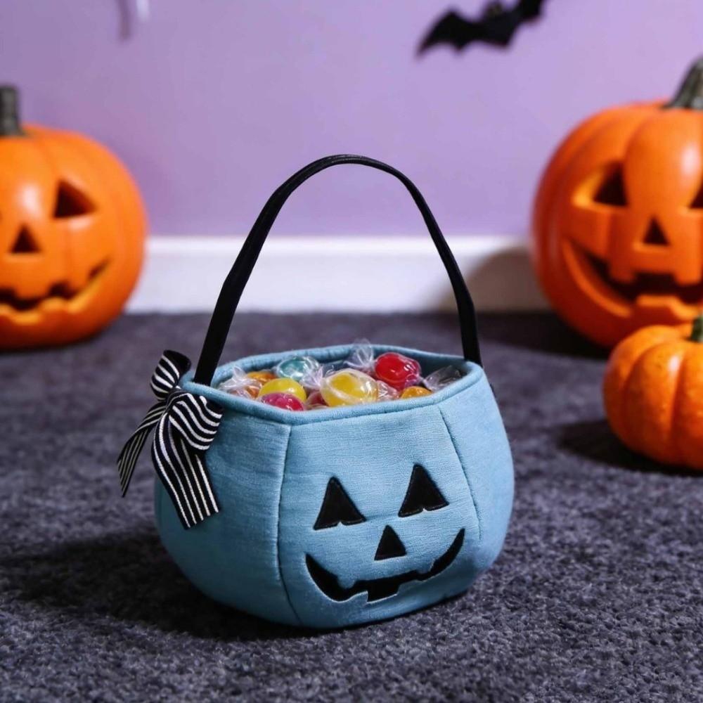 Open Top Ghost Plush Bag Handheld Pumpkin Candy Bucket Halloween Candy Bag Dessert Making