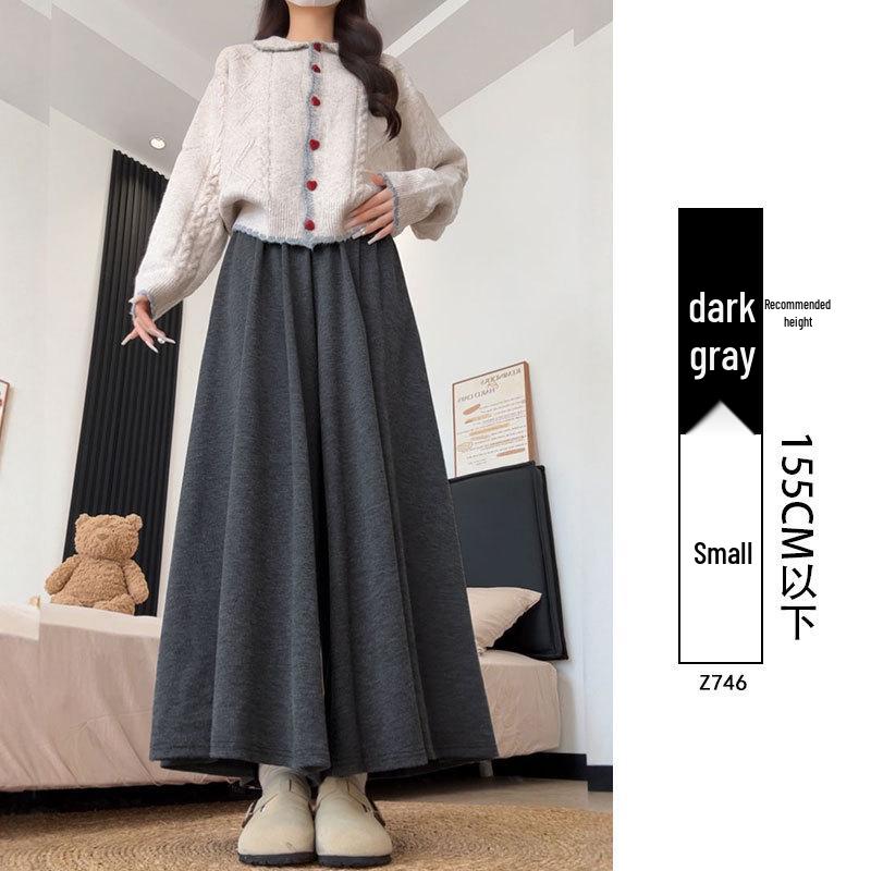 Абрикосовые кюлоты А-силуэта с высокой талией от Yamamoto для женщин, лето 2025: Слимминг, Повседневные, Маленький рост, Ленивые широкие брюки