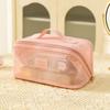Large Capacity Transparent Mesh Cosmetic Bag Square Storage Toiletry Bag Cosmetic Cases  Ladies