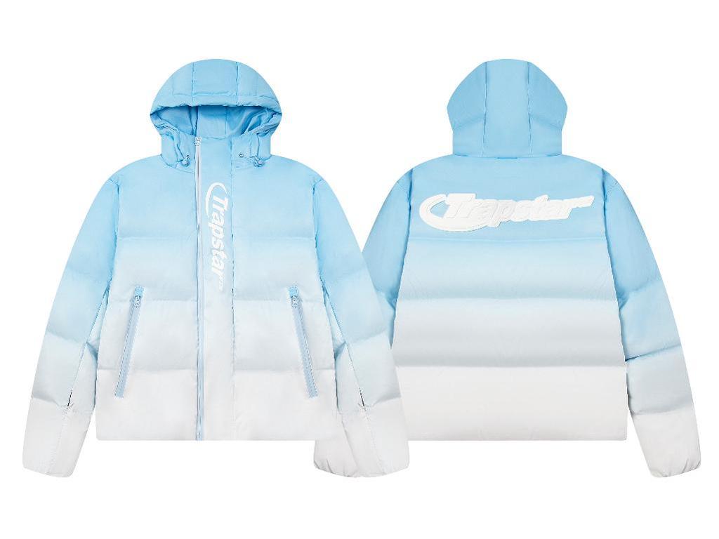 Мужская зимняя пуховая куртка с капюшоном и вышивкой Trapstar - Американский уличный хип-хоп стиль