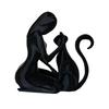 jijijing 3D Printed Sculpture, One-Piece Molding Desktop Figure, Abstract Woman Cat Art Ornament for Home Decor Gift