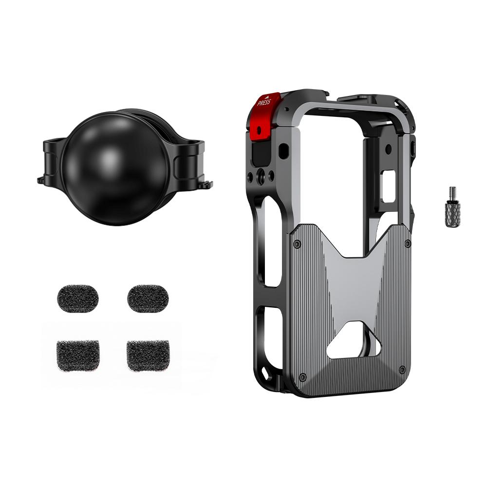 Металлическая клетка Flymile X6 для аксессуаров камеры Insta360 X6 Алюминиевый сплав Защитный корпус Рама-клетка с теплоотводом