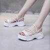 Two Wear Sandals Women's All-match Thick Bottom Heightening Light and Comfortable Outer Wear Sandals and Slippers Pearl Decoration