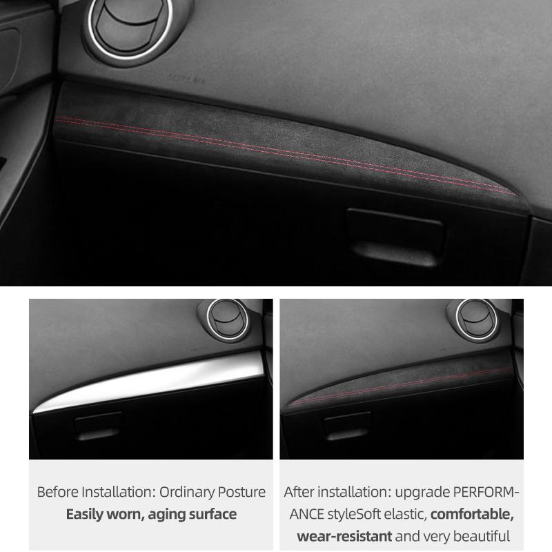 Betterhumz Для Mazda 3 Axela 2010-2013 Из Алькантары Накладки на Панель Приборов Со стороны Пассажира Автомобильные Аксессуары для Интерьера