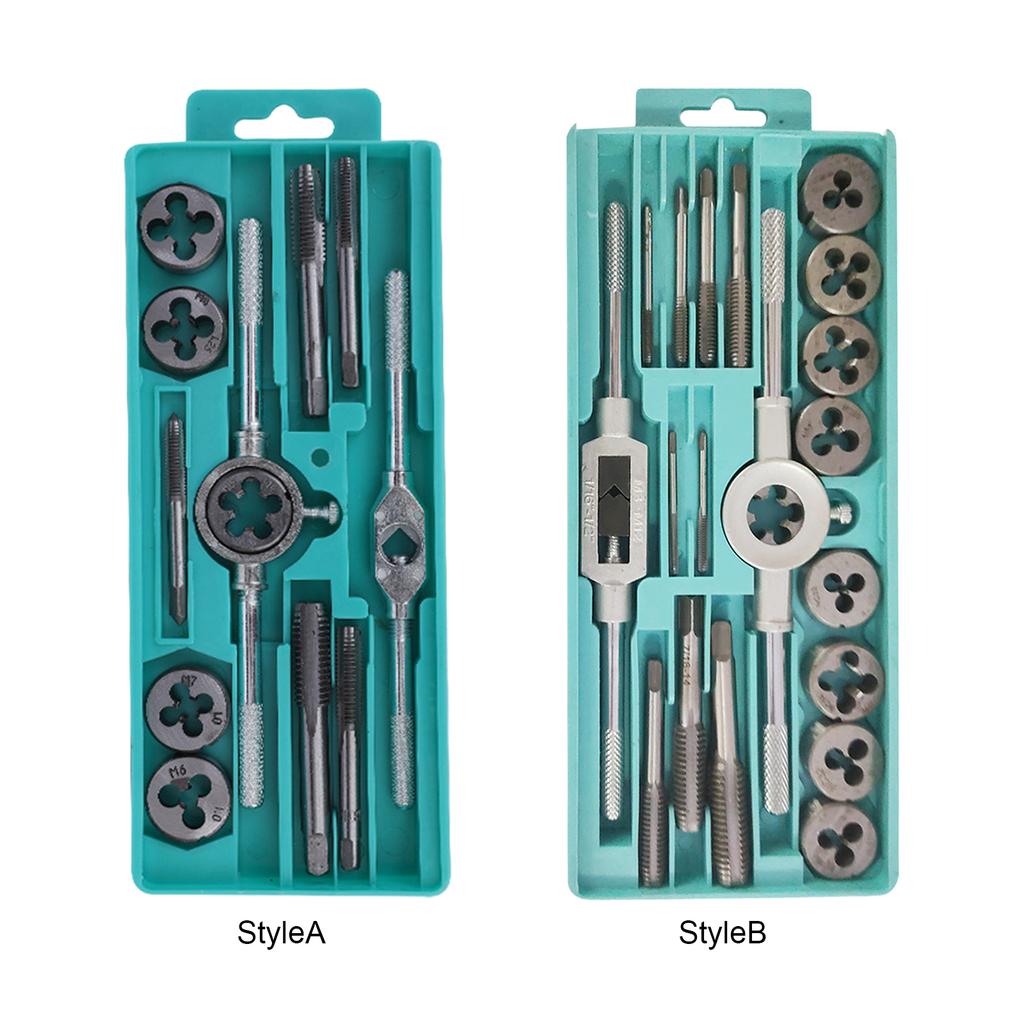 12Pcs Multifunction Tap and Die Set M6-M12 Metric Tap Die Wrench Set Tap and Die Tool Set for Cutting External Internal Threads