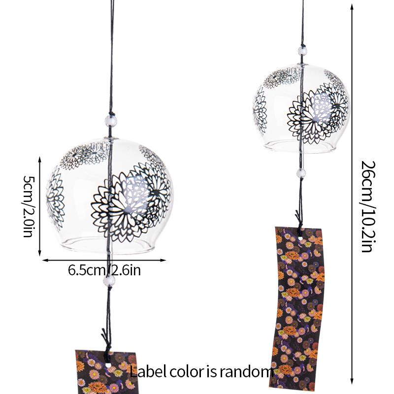 Japanese Sakura Glass Wind Chime Wind Bell Kawaii Room Decor Aesthetics Wind Campaigns Wall Decor Music Bell Sound Wind Spinner