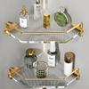Acrylic Toilet Rack Free Punch Bathroom Light Luxury Golden Silver Tripod Shower Room Toilet Storage Rack Accessories Shelf