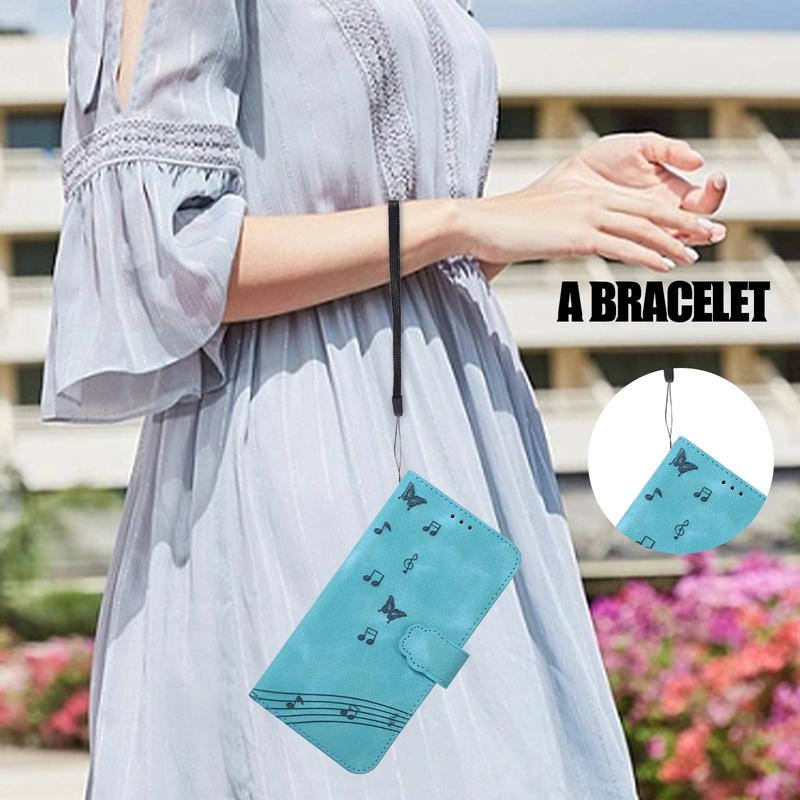 Embossing Butterfly Skin Feel Leather Wallet Case with Cartoon Bear Photo Frame for iPhone Samsung Xiaomi Huawei OPPO Stand Holder Magnetic Flip Cover