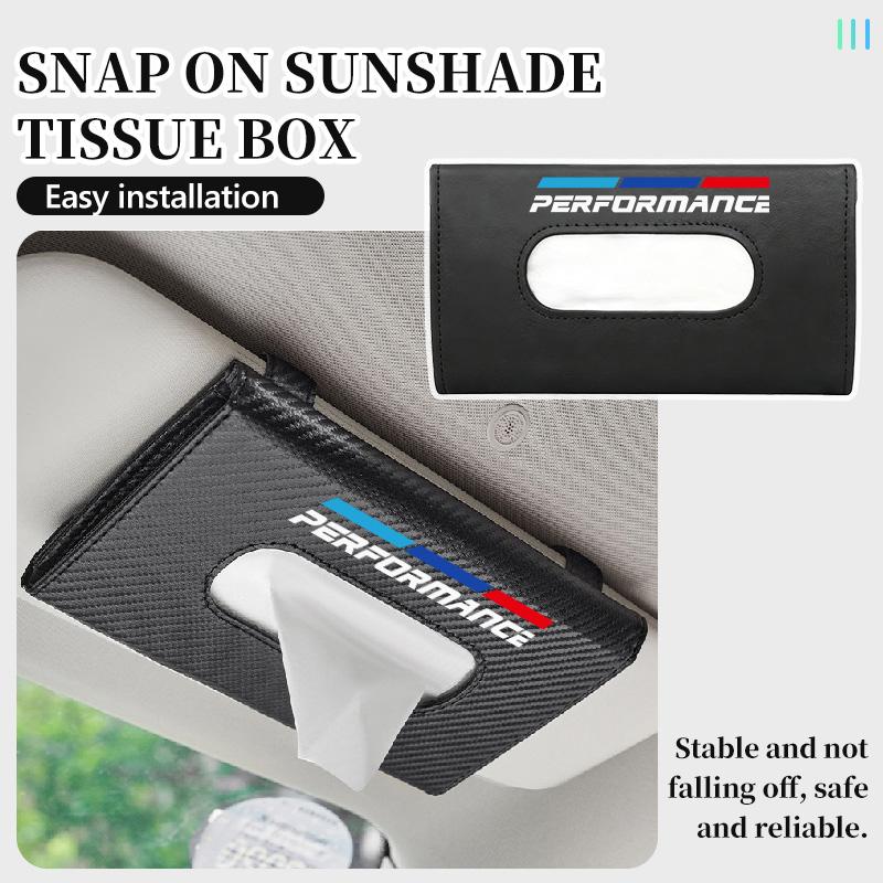 UKK30 Car Tissue Box Sun Visor Type Block Hanging Napkin Holder Paper Rack For BMW M M2 M3 M4 M5 M6 E46 E90 E60 F30 E39 X1 X3 X4 X5