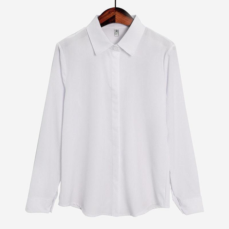 Long Sleeved White Shirt Women's Work Clothes Spring and Autumn Solid Formal Shirts Versatile Comfortable Tops