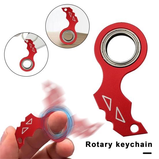 Keychain Spinner Fidget Toy Pocket-sized Fingertip Metal Gadget Keyring Stress Relief & Anti-Anxiety Toys for Teens & Adults