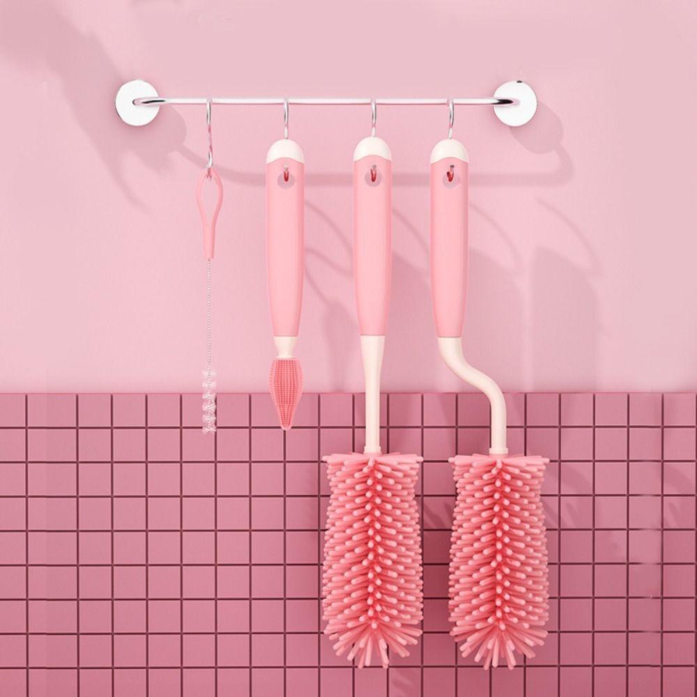 Kitchen Tool Silicone 360 Degree Small Brush Straw Scrubber Baby Pacifier Bottle Cleaning Brush