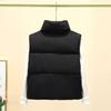 Зимний женский жилет, пальто, утолщенный, с застежкой-молнией, воротник-стойка, без рукавов, однотонный, с защитой от ударов, сохраняющий тепло, уличный пуховик