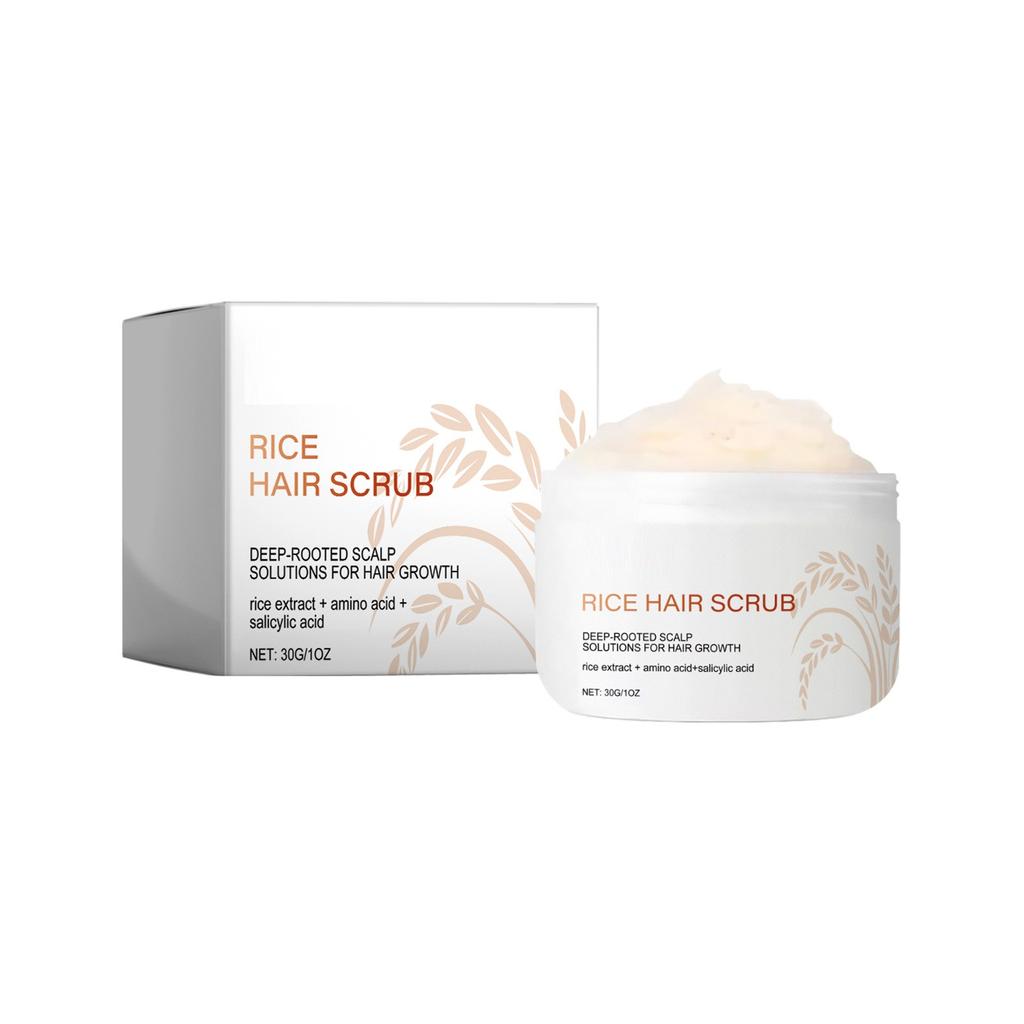 Скраб из рисовой головки очищает кожу головы. Скраб для увлажнения и ухода за волосами.