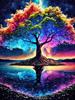 5D DIY Алмазная картина Цветное лунное дерево Полная круглая алмазная мозаика Вышивка крестиком Набор для украшения дома Искусство Подарки