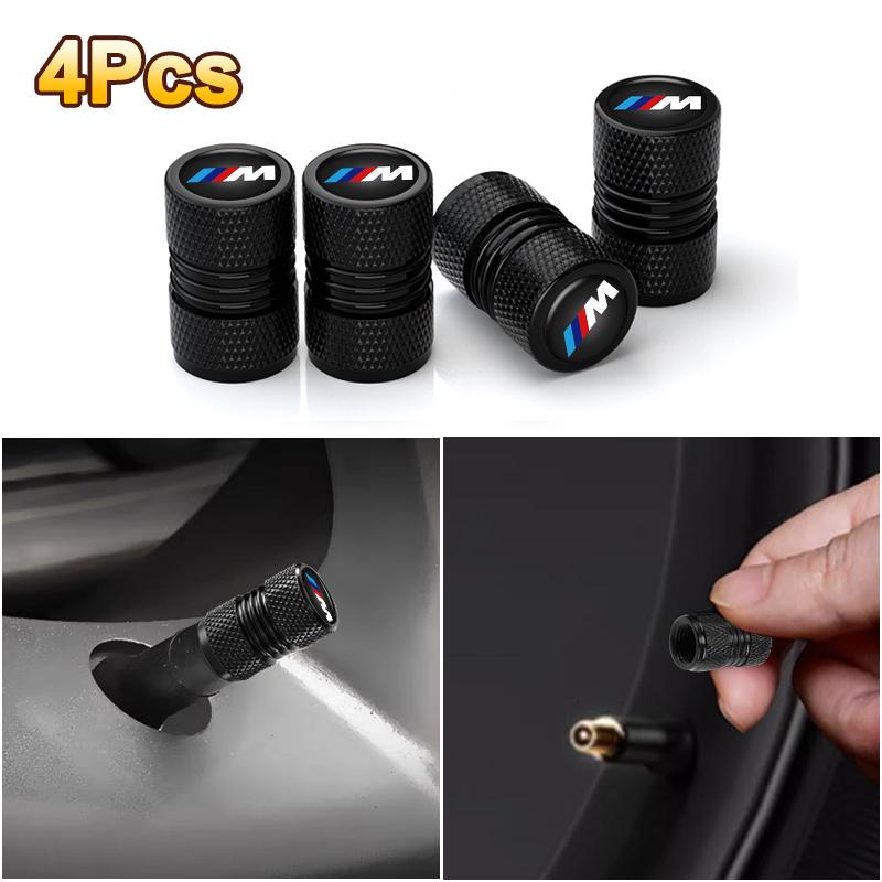 4PC BMW Tire Valve Cover Dustproof Alloy Valve Cover Is Suitable For M M3 M5 G30/G20/G05/F30/F10/E70 1 3 5 7 Series E46 E36 E90 TF0