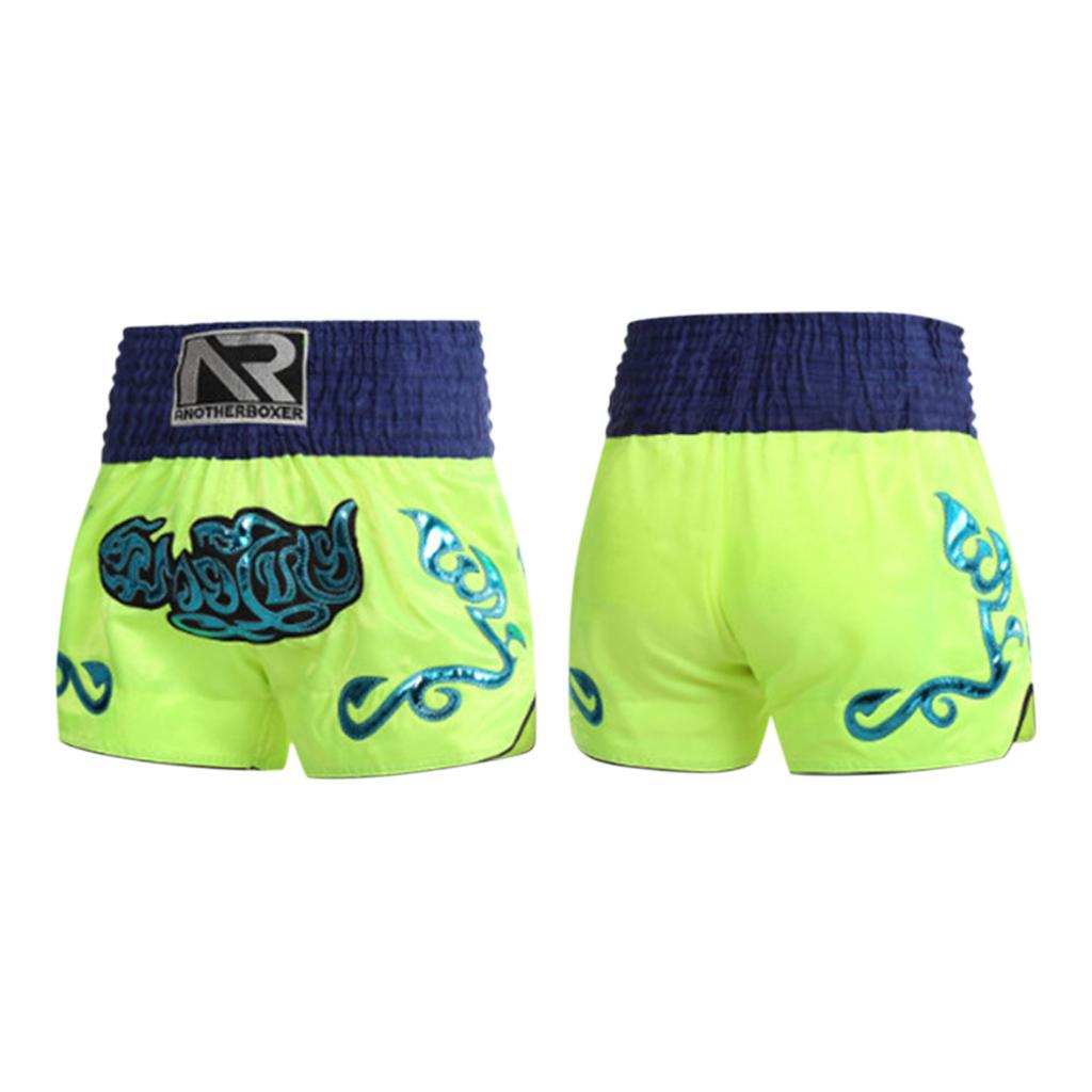 Adult And Child Muay Thai Training Boxing Shorts Leather Covered Embroidered Shorts