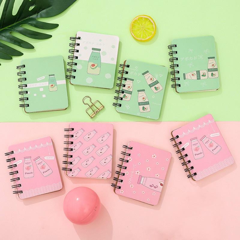 Портативный ноутбук с милой катушкой и карманами для ноутбука, этот корейский маленький свежий блокнот