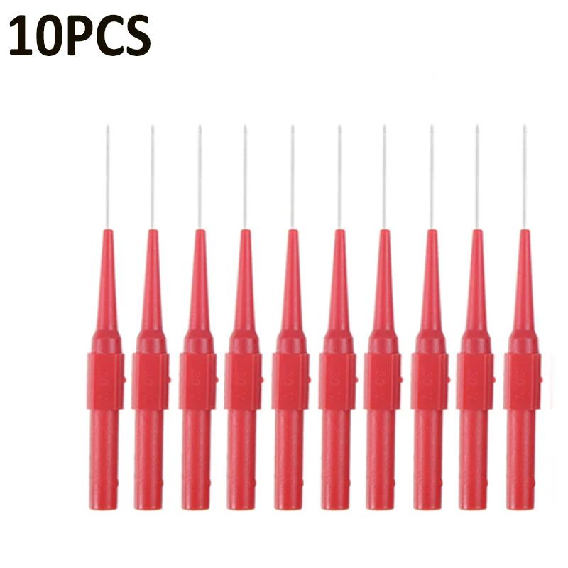 10 шт. 30 В автомобильные щупы диагностические инструменты мультиметр тестовые провода удлинители задняя прокалывающая игла наконечники щупы автомобильный комплект машина 0,7 мм