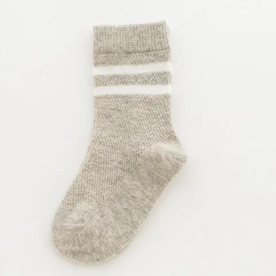 Children's Mesh Socks Summer Thin Pure Cotton Medium Tube Socks Boys Girls College Fashion Socks Baby Black White Striped Socks