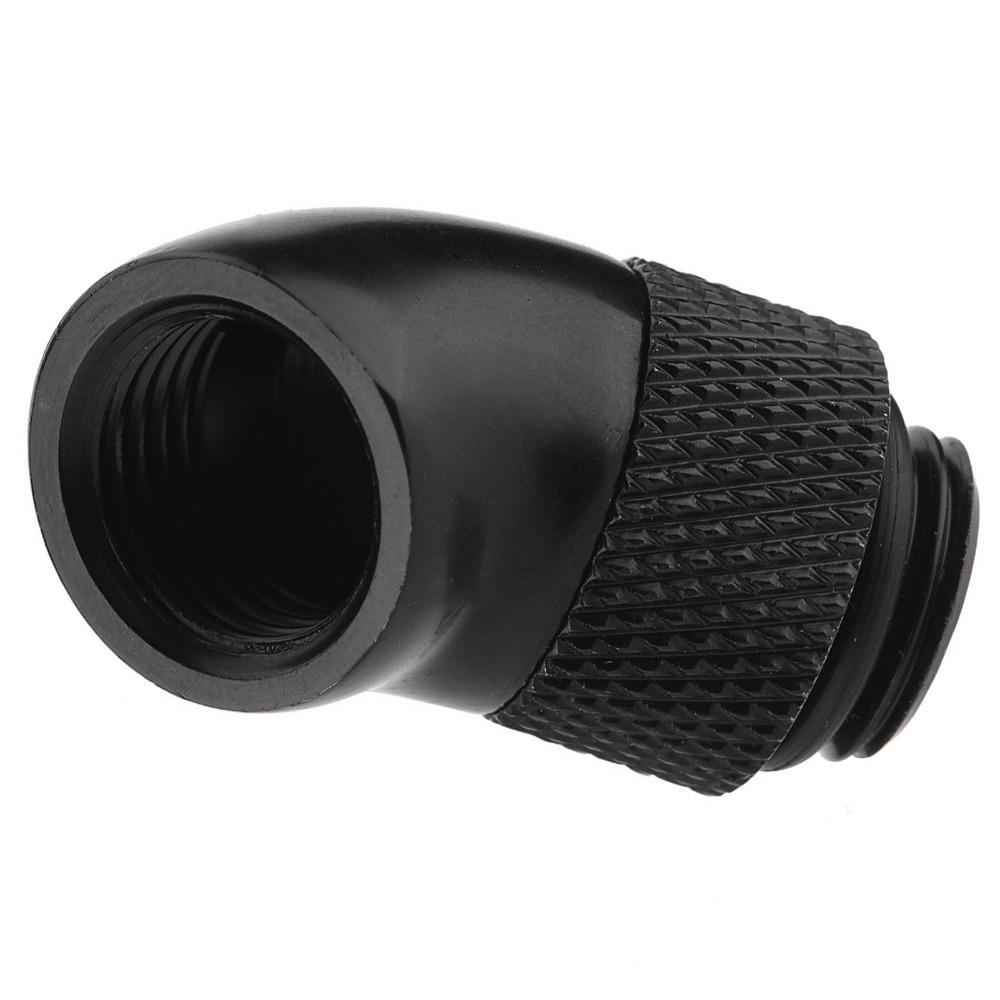 2PCS Black Thread Adapter G1/4 Thread 45 Degree Bend Fitting Water Cooling Loop
