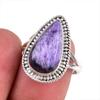 Natural Charoite Gemstone Handmade 925 Solid Sterling Silver Gift Ring S.7 f2G50