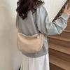 Хлопковая ткань однотонная сумка через плечо корейский стиль дамская сумочка с подвеской девочки KTY
