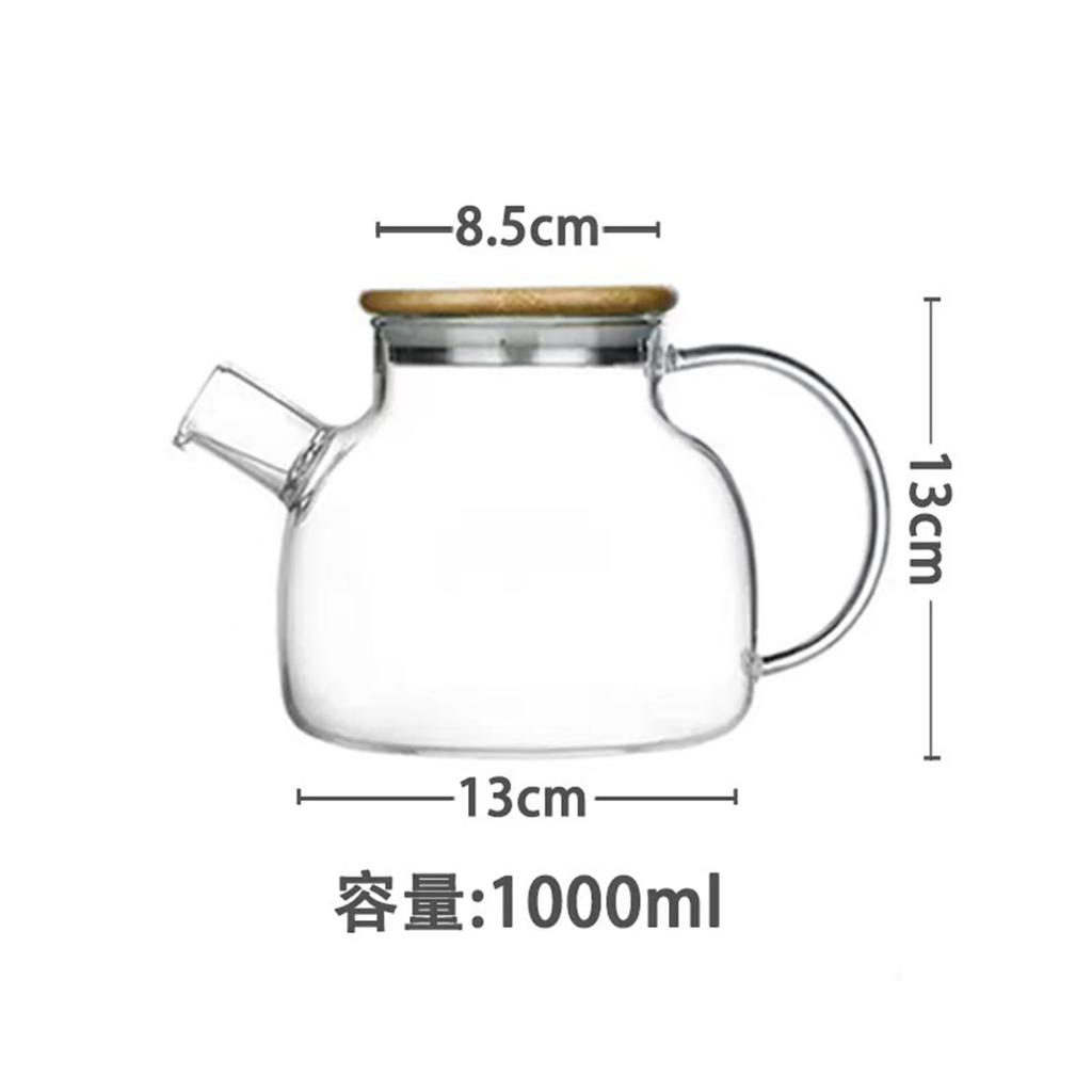 Desirable Glass Teapot, Heat-Resistant, Heat-Stovetop, [Food Sanitation Law Compliant], Shatter-Resistant, Clear, Round Teapot for Black Tea, Green