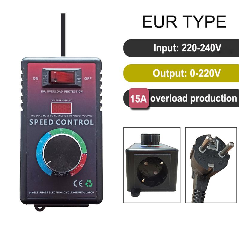Electronic Voltage Regulator 110V or 220V AC Motor Speed Controller LED Temperature and Light Regulation US EUR UK AUS Plug