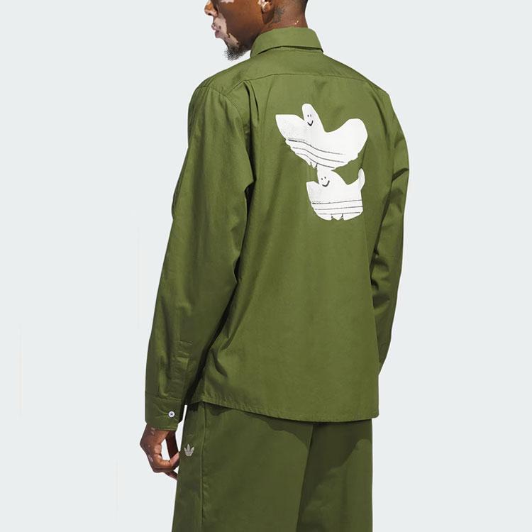 Adidas Originals Shmoofoil Спортивная рубашка с длинными рукавами на пуговицах Топы унисекс Wild-Pine IU0081