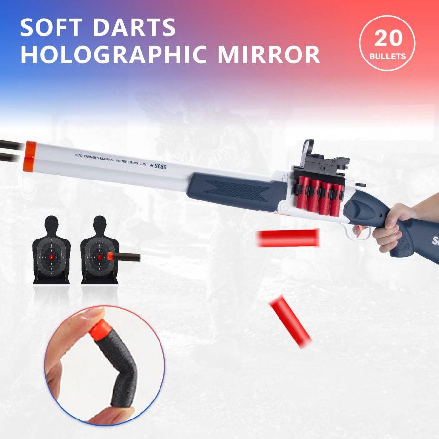 Soft Foam Blaster Toy Dart Gun Spring- Air Pump Shotgun Play Set Shell Ejecting with Scope and Bullets for Teens YouthChristmas
