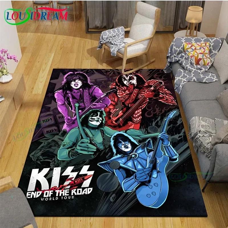 Известный Музыкальный Хэви-Металл Группы KK-Kiss Ковры с Принтом Гостиная Противоскользящий Ковер Детская Спальня Коврики Йога-Коврик Большой Ковер