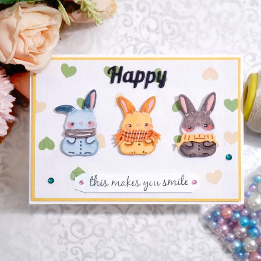 Easter 3pcs Bunny Metal Cutting Dies Stencil for DIY Scrapbooking Photo Album Embossing Paper Cards Crafts Diecuts