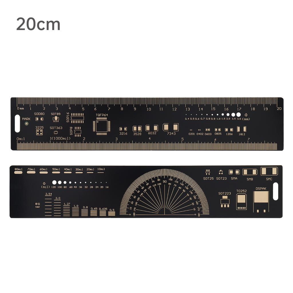 4pcs 15-30cm PCB Ruler Set Straight Edge Heavy Duty Electronic Technician Engineering Drafting Professional