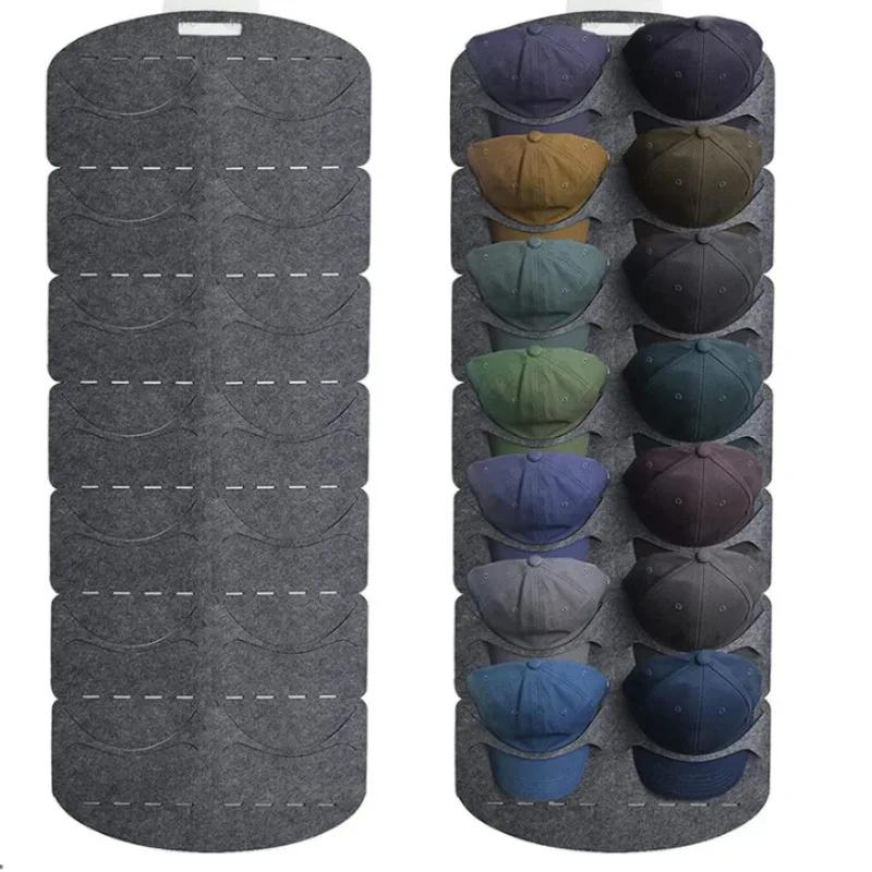 14/7 Сетка для хранения кепок Настенный держатель для шляп Органайзер для фетровых шляп Вешалка для бейсболок