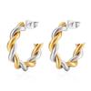 Серьги Twist из нержавеющей стали, легкие, роскошные, женские, трендовые, золотые, C-образные серьги, украшения для ушей из титановой стали