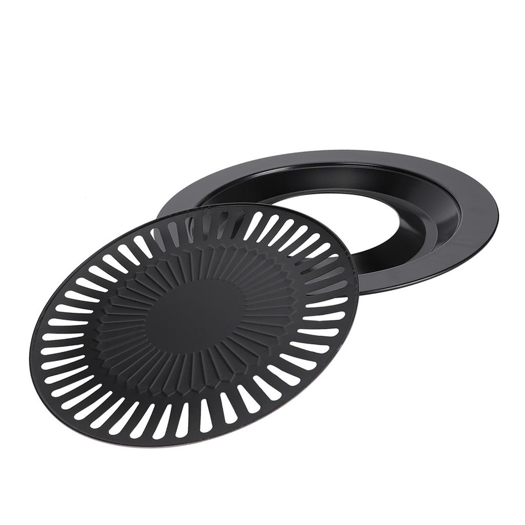 Household Barbecue Pan Smokeless Round Nonstick Baking Tray BBQ Roasting Tray Kitchen Utensils