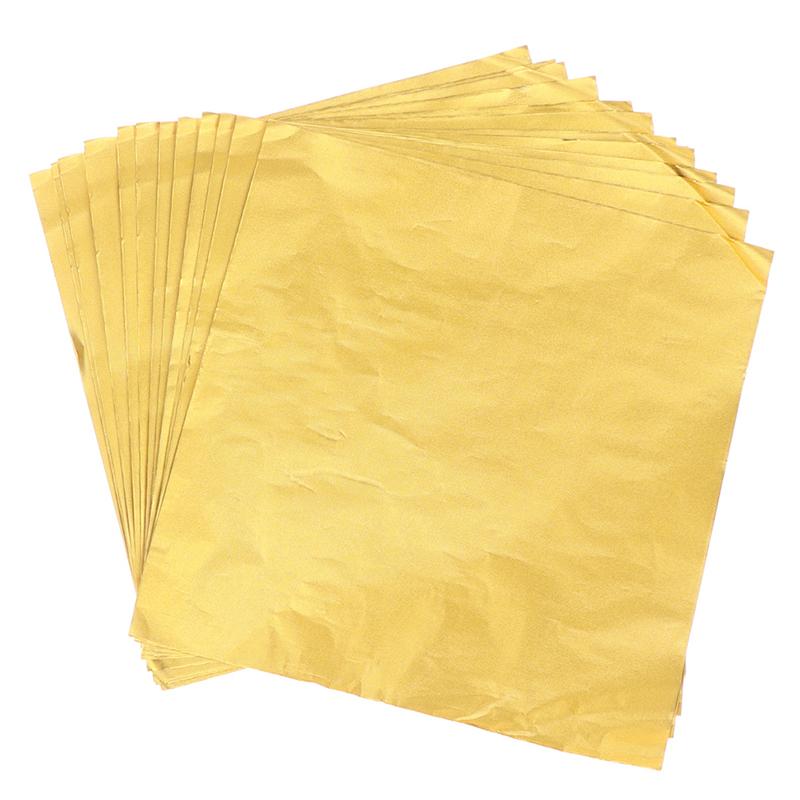 100 листов 20*20 см алюминиевой фольги оберточной бумаги для свадебного шоколада