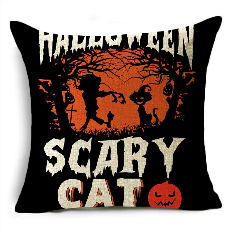 Модный классический оранжевый Хэллоуин, лунная ночь, летучая мышь, призрак, льняная наволочка, декоративная наволочка для дивана, гостиной, вечеринки
