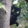 Черная кошка садовый знак металлический силуэт прячущегося кота украшение фермерский дом наружное украшение для любителей кошек двор домашний интерьер декор