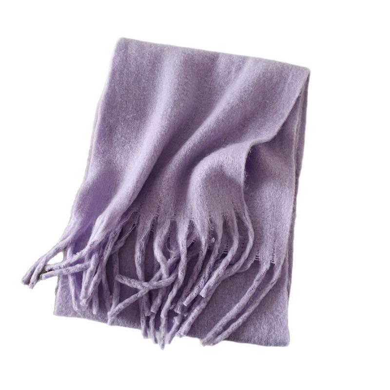 New Mohair Scarf Vacuum Packaging Women's Autumn and Winter Solid Color Warm Scarf