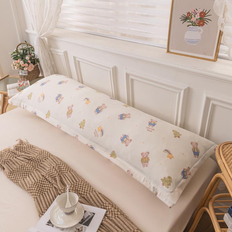 Двойная длинная наволочка из мытого хлопка, 1 шт., одинарная удлиненная наволочка для пары подушек, бытовая наволочка для одной подушки