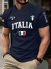 Летняя футболка с принтом ITALIA, повседневная мужская одежда, модная футболка с коротким рукавом и круглым вырезом, женские топы