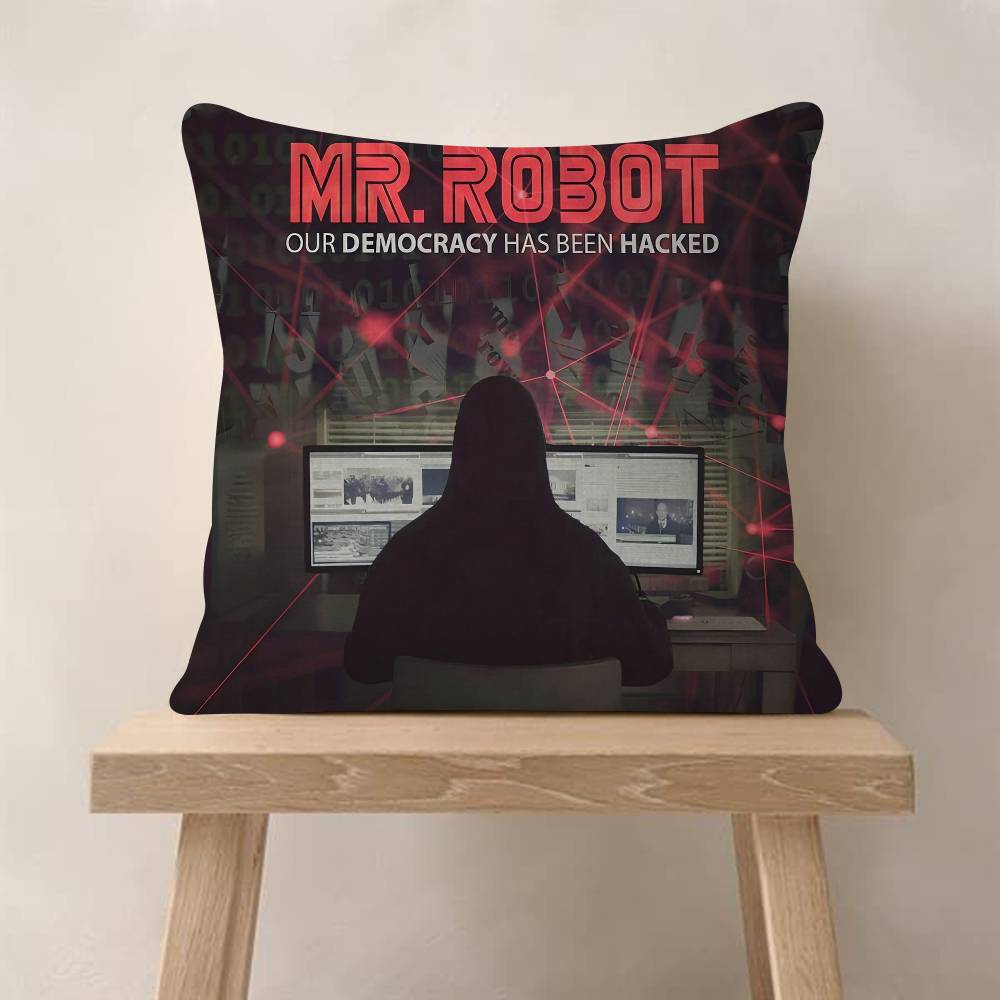 Horror Tv Series Movie Mr RRobot Decorative Room Aesthetics Pillow Case Home Decor Bedroom Sofa Bed Couch Pillow Cover x