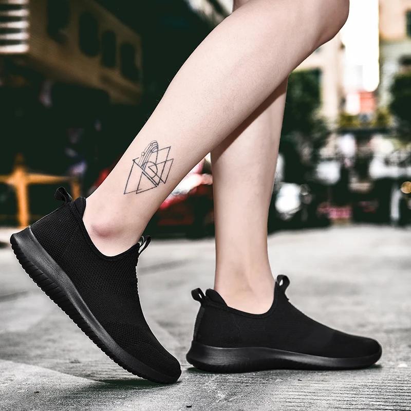 Новые мужские кроссовки, дышащая сетчатая обувь, мужская повседневная обувь, легкие кроссовки на шнуровке, кроссовки для ходьбы