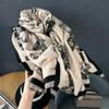 Winter Chinese Style New Retro Double-sided Printed Imitation Cashmere Scarf for Women, Thickened and Warm Versatile Shawl Wrap
