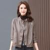 Leather Jacket Women's Early Spring New Middle-aged Large-size Leather Jacket Top Short