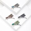Fashion Rhinestone Dragonfly Brooch Creative Alloy Insect Pin Versatile Suit Clothes Accessories